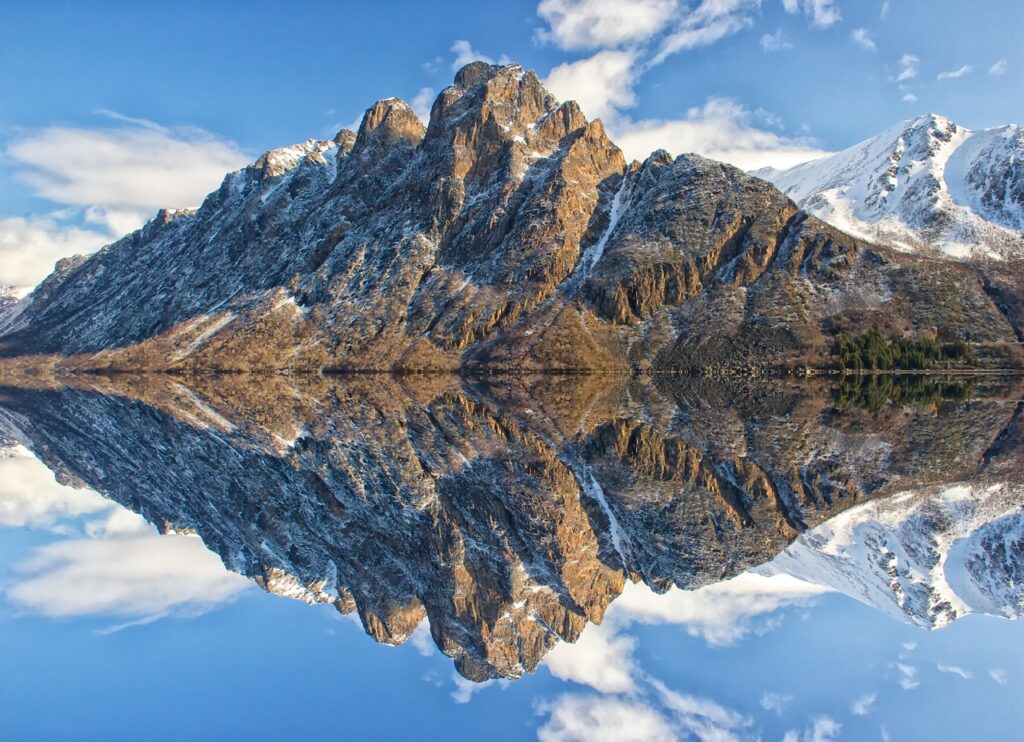 mountain lake reflection